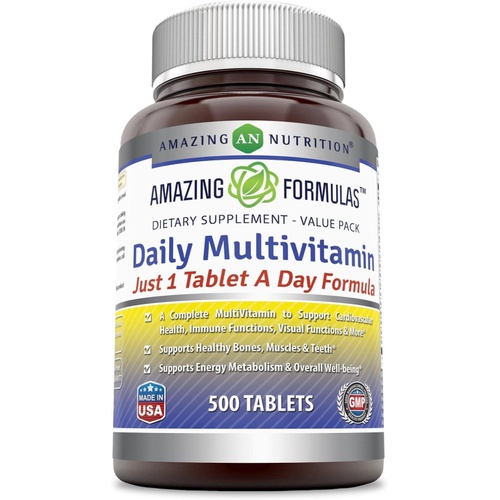  Amazing Nutrition Amazing Formulas Daily Multivitamin Tablets(Non-GMO,Gluten Free)Just 1 Tablets A Day Formula A Complete Multivitamin to Support Cardiovascular Health,Immune Functions,Visual Functi