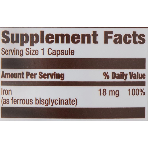  Amazon Elements Iron 18mg, Supports Red Blood Cell Production, Vegan, 195 Capsules, 6 month supply (Packaging may vary)