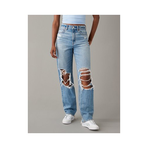 아메리칸이글 AE Strigid Ripped Highest Waist Baggy Straight Jean