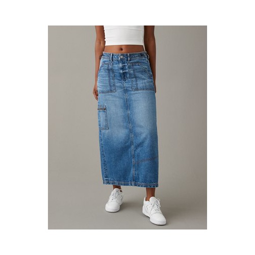 아메리칸이글 AE Low-Rise Denim Maxi Skirt