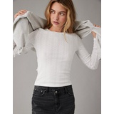 AE Hey Baby Long-Sleeve Pointelle-Knit Tee