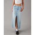 AE Low-Rise Curvy Denim Maxi Skirt