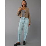 AE Linen-Blend Cropped Blazer