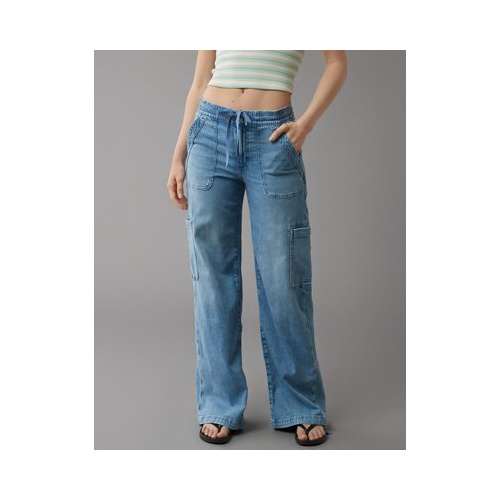 아메리칸이글 AE Dreamy Drape Stretch High-Waisted Baggy Cargo Jogger Jean