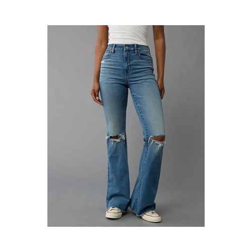 아메리칸이글 AE Next Level Super High-Waisted Ripped Flare Jean