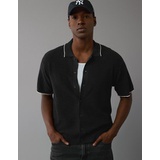 AE Waffle Button-Up Sweater Polo Shirt