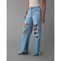 AE Dreamy Drape Stretch Ripped Super High-Waisted Baggy Wide-Leg Jean