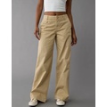 AE Stretch Mid-Rise Wide-Leg Khaki Trouser