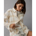 AE Oversized Plaid Button-Up Shirt