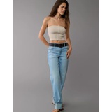 AE Cropped Button-Up Sweater Tube Top