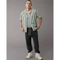 AE Linen-Blend Striped Button-Up Poolside Shirt