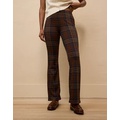 AE It Knit Pull-On High-Waisted Kick Boot Plaid Pant