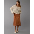 AE Boat Neck Bell Sleeve Crochet Sweater