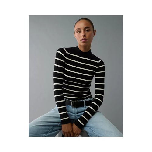 아메리칸이글 AE Striped Mock Neck Sweater