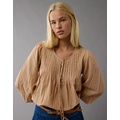 AE Long-Sleeve Pintuck Blouse