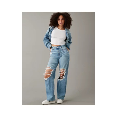 아메리칸이글 AE Stretch Curvy Super High-Waisted Baggy Straight Jean