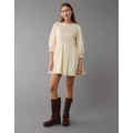 AE Embroidered Puff Sleeve Mini Dress