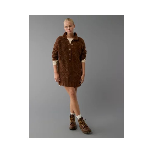 아메리칸이글 AE Long-Sleeve Mock Neck Mini Sweater Dress