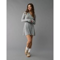 AE Long-Sleeve Polo Mini Sweater Dress