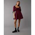 AE Ruched Bodice Puff Sleeve Mini Dress