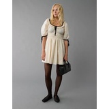 AE Ruched Bodice Puff Sleeve Mini Dress