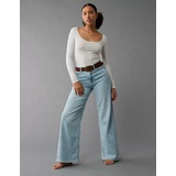 AE Dreamy Drape Stretch Curvy Super High-Waisted Baggy Wide-Leg Jean