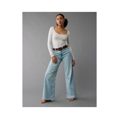 아메리칸이글 AE Dreamy Drape Stretch Curvy Super High-Waisted Baggy Wide-Leg Jean