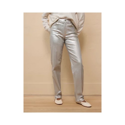 아메리칸이글 AE Stretch Metallic Super High-Waisted Baggy Straight Jean