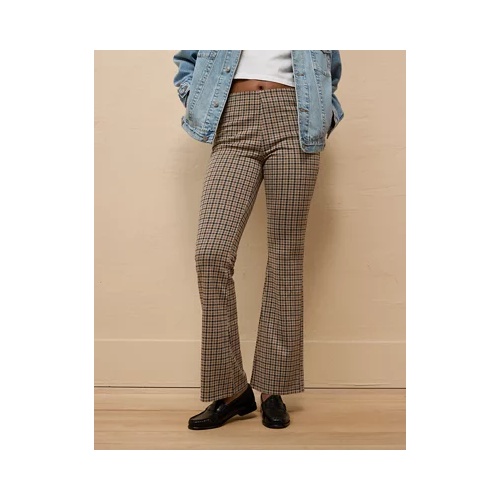 아메리칸이글 AE It Knit Pull-On High-Waisted Kick Boot Houndstooth Pant