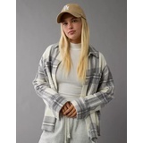 AE Fleece Plaid Shacket