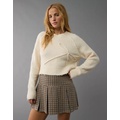 AE Cropped Crew Neck Bow Sweater