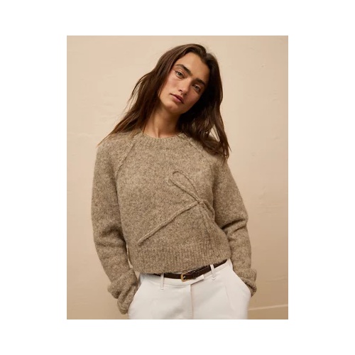 아메리칸이글 AE Cropped Crew Neck Bow Sweater