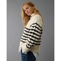 AE Striped Cable Knit Crew Neck Sweater