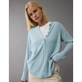 AE Plush Long-Sleeve Henley T-Shirt