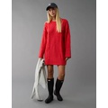 AE Long-Sleeve Cable Knit Sweater Mini Dress