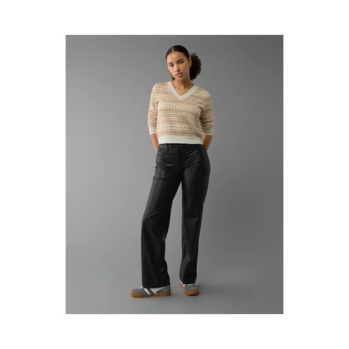 아메리칸이글 AE Stretch Curvy Vegan Leather High-Waisted Stovepipe Pant