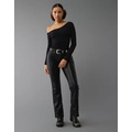 AE Stretch Curvy Vegan Leather Classic Bootcut Pant