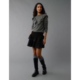 AE Wispy-Knit High Neck Ruffle Sweater