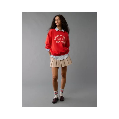 아메리칸이글 AE Logo Graphic Relaxed Crew Neck Sweatshirt