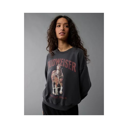 아메리칸이글 AE Holiday Budweiser Graphic Relaxed Crew Neck Sweatshirt