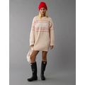 AE Crew Neck Fair Isle Sweater Mini Dress