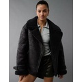 AE Oversized Shearling Biker Jacket