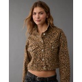 AE Cropped Leopard Denim Jacket