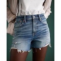 AE77 Premium High-Waisted Cut-Off Denim Short