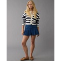 AE High-Waisted Pleated Denim Mini Skort