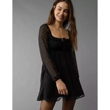 AE Long-Sleeve Babydoll Mini Dress