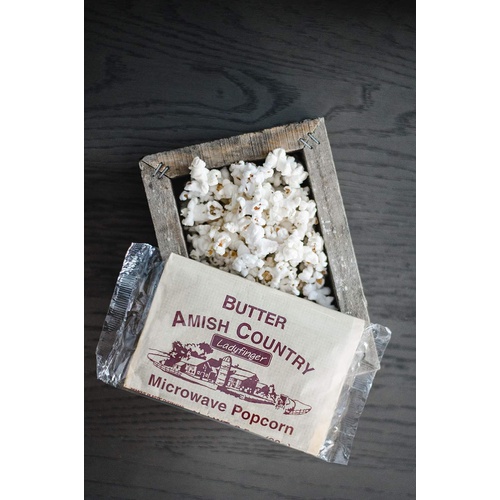  Amish Country Popcorn | Old Fashioned Microwave Popcorn | Ladyfinger Butter - 36 Bags | Old Fashioned with Recipe Guide (Ladyfinger Butter - 36 Bags)