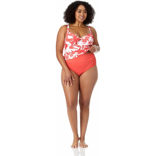  Anne Cole Plus Size Retro Twist Underwire Tankini Top