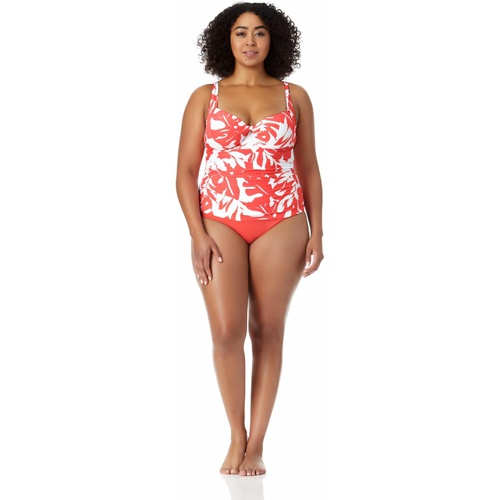  Anne Cole Plus Size Retro Twist Underwire Tankini Top