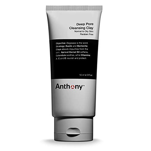  Anthony Deep Pore Cleansing Clay, 3 Fl Oz, Contains Kaolin and Bentonite Clays, Apricot Oil, Calendula, Vitamins A, C, and E, Removes Dirt, Sweat, and Oil While Deep Cleansing and